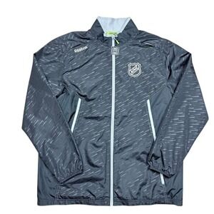 Reebok NHL Center Ice Collection Windbreaker Jacket Men's Large Black KineticFit